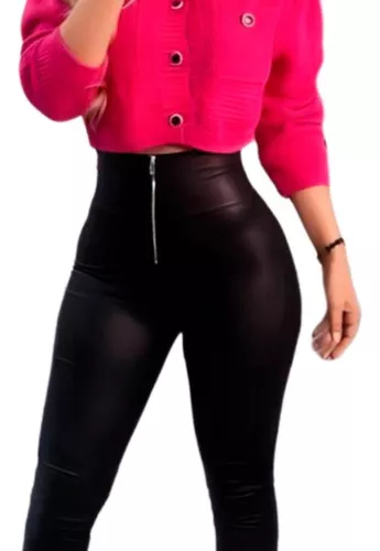 Leggins De Cuero Negro