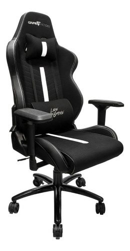 Silla de escritorio Game Factor CGC601 gamer ergonómica  negra y blanca con tapizado de tela