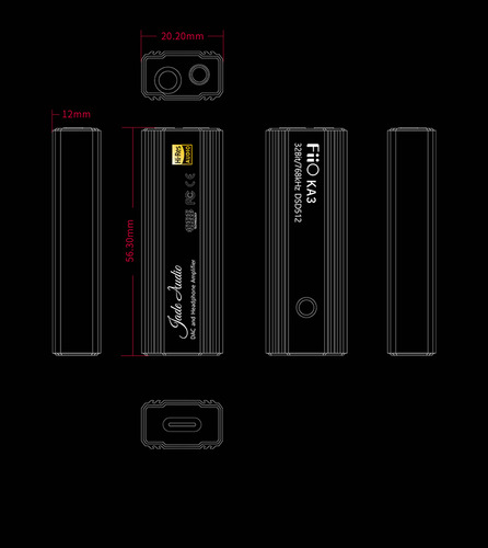 Fiio Ka3 Dac Tipo C Es9038q2m Amplificador Portatil Hi Res