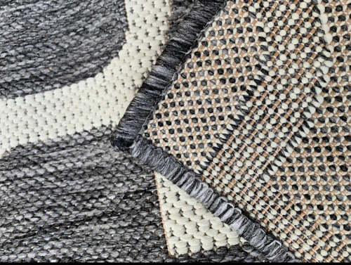 Imagen 4 de 6 de Alfombra Gris Nordica Rustica Tipo Yute Onda 100x150 Kreatex
