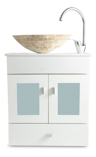 Imagen 9 de 10 de Vanitory (solo) 50cm Laqueado Colgante Puerta Vidrio Cajon