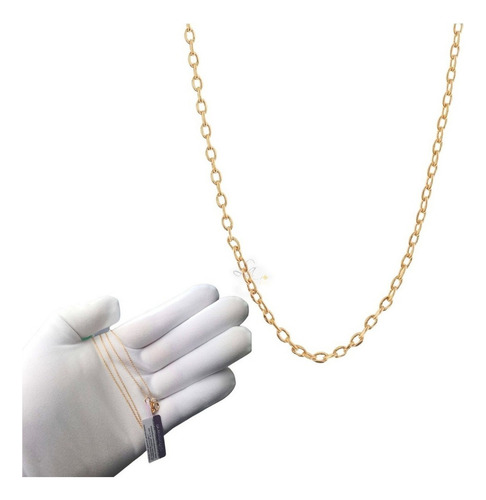 Rommanel 531639 Cadena tipo gargantilla con forma de candado delicada, color dorado