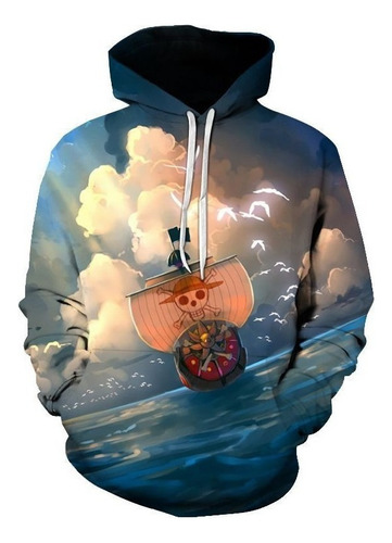 Sudadera Anime One Piece Barco Impresión Cool Popular 3d