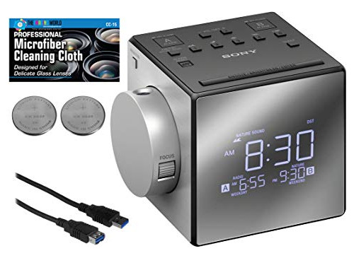 Sony Icf-c1pj - Reloj Despertador Con Radio Am/fm, Proyecció