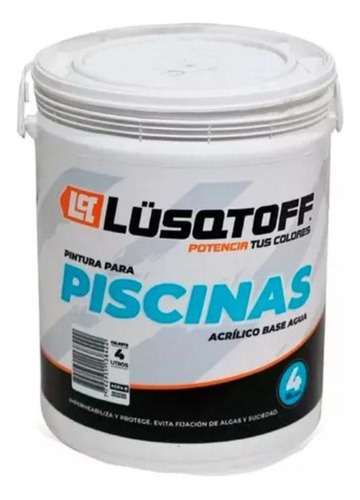 Pintura Acrílica Celeste Piscinas Pileta 4 Lt Lusqtoff Látex