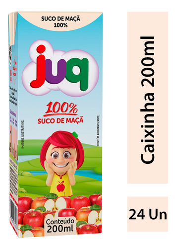 Suco De Maçã 100% Juq 200ml Caixa C/24 Un