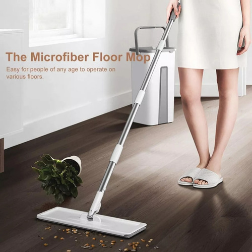 Set Mopa De Microfibra Con Cubeta De Limpieza Pisos