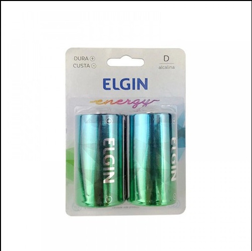 Pilha Média C Elgin Lr14 1.5v Blister 2 Unidades Alcalina