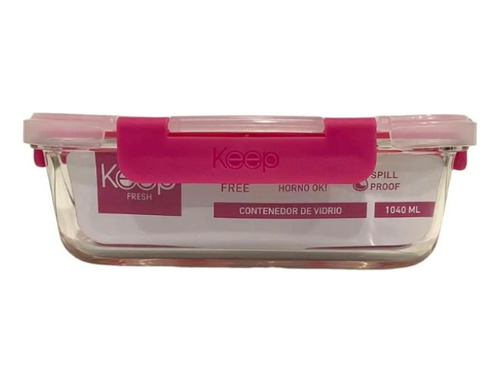 Contenedor Hermético Rectangular 1040ml Glass Keep Comida