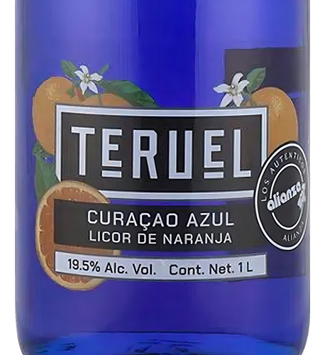 Pack De 6 Licor Teruel De Naranja Curacao Azul 1 L