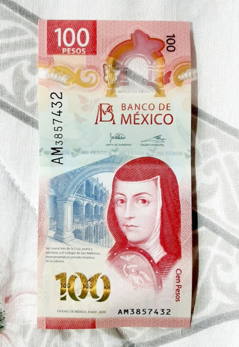 Billete Nuevo Sor Juana 100 Pesos Serie Am Perfecto Estado