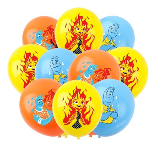 Juego 12 Globos Látex Pelicula Disney Elementos Cumpleaños