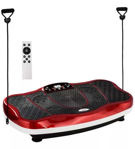 Plataforma Vibración Muscular con Mango, Silencioso, con Altavoz Bluetooth,  2 Bandas Elásticas, 120 Niveles+5 Programas de Entrenamiento, Écran