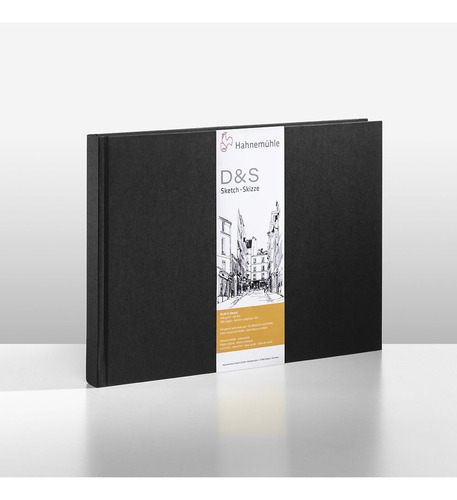 Sketchbook D&s Caderno Preto A6 Paisagem 140g 62fls