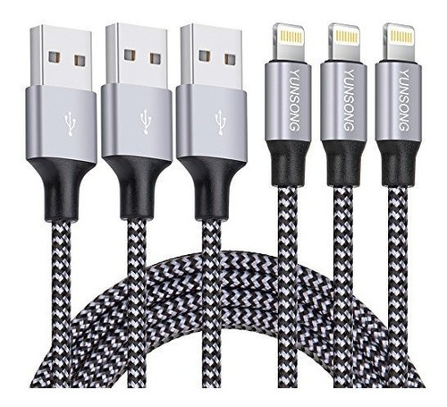 Para iPhone 3 Unidade Nailon Trenzado 5.9 Ft Cable Usb 11 8