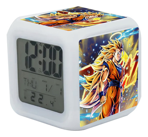 Reloj Despertador Goku Ssj3 Escuela Tortuga Con Luz Led