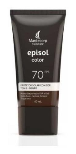 Protetor Solar Facial Episol Color Fps70 Tom 6 Negro 40ml