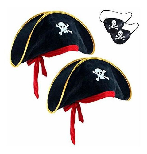 2 Piezas Pirata Sombrero Cráneo Imprimir Pirata 59qyn
