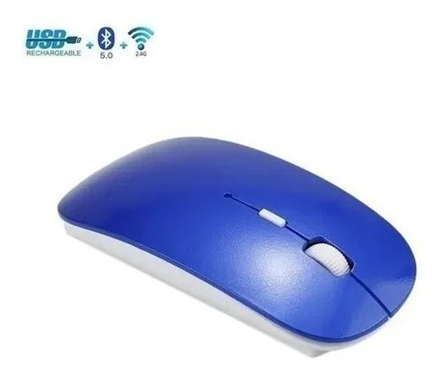 Mouse Inalámbrico Dual Bluetooth + 2.4 G Recargable Slim