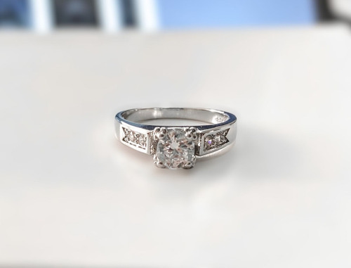 Anillo Compromiso Solitario Pe 925 Talla 7