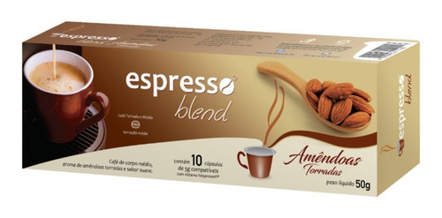 Caixa 10 Cápsulas Café Sabor Amêndoas Compatível Nespresso