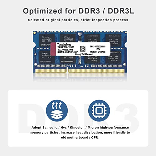 Kit Yongxinsheng De 16 Gb (2 X 8 Gb) Ddr3l Ddr3 1600 Mhz Pc3