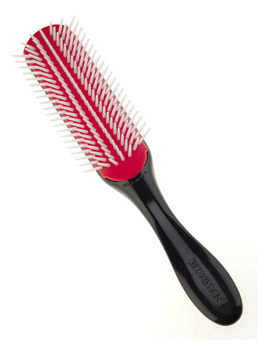 Denman 5 Row Classic Styling Brush, Large D143 Color Negro Y Rojo