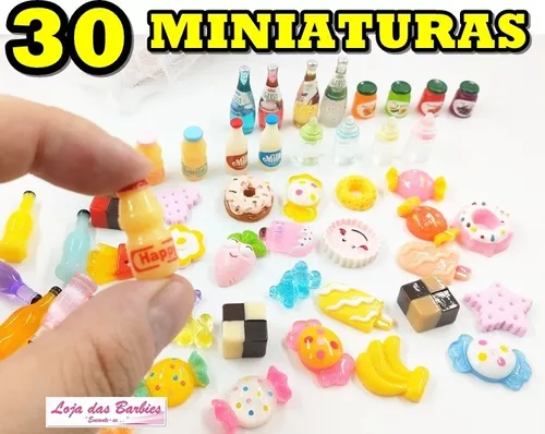 Moda 30 pçs/lote mini comida para barbie crianças jogo casa de bonecas em  miniatura alimentos