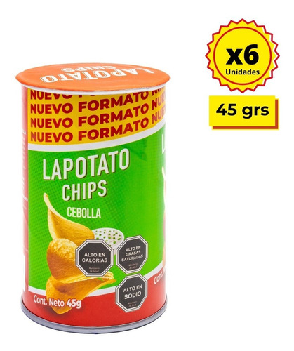 Papas Fritas Lapotato Chips Cebolla 45 Grs. X 6 Und.