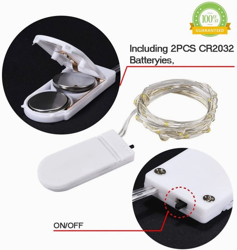 Imagen 5 de 5 de Luces De Hadas Con Pilas Luces De Cadena 2m 20led 10piezas