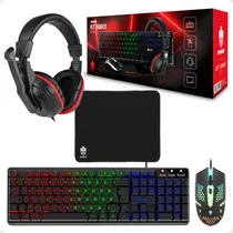 Comprar Combo Gamer 4x1 Teclado Mouse Headset Mousepad Strong Tech Mouse Preto Teclado Preto