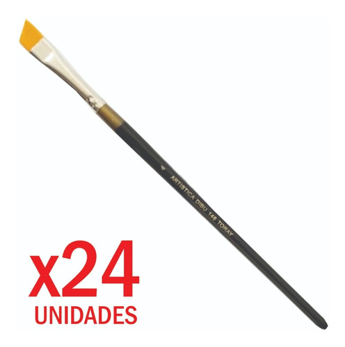 24 Pincel Chato Angular Nº4 Pelo Sintetico S146 Toray 