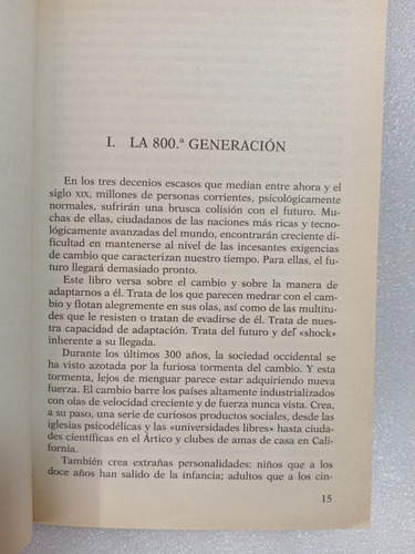 Libro El Shock Del Futuro- Alvin Toffler- 1997- Pyj (Usado)