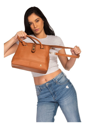 Imagen 7 de 7 de Bolsa Satchel Hpc Polo Con Logo De La Marca Corte Bajo 731