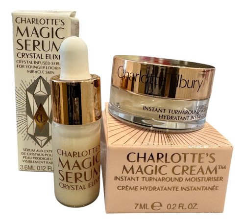 Charlotte Tilbury Mini Magic Cream 7.5ml, Magic Serum 3.6ml Todo Tipo De Piel Día/noche