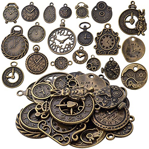 20 Piezas De Amuletos De Reloj De Bronce Antiguo, Conec...