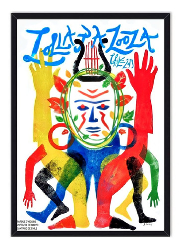 Cuadro - Afiche Enmarcado Lollapalooza Chile 2019