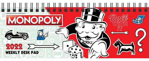 Book : Monopoly 2022 Dated Weekly Desk Pad Calendar - Hasbr