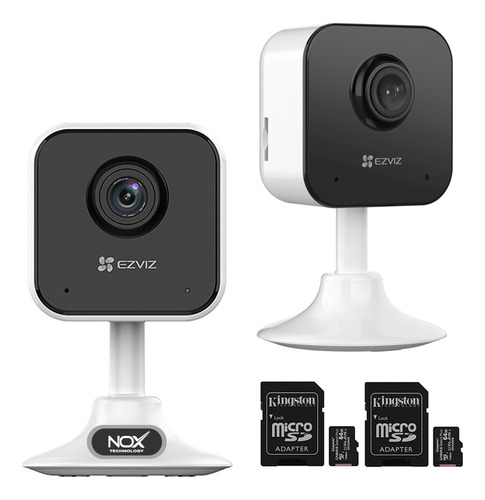 Combo X 2 Camara De Seguridad Wifi Full Hd Ezviz H1c Sd 64gb