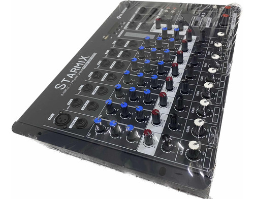 Mesa Som 8 Canais Usfx802 Ll Audio Console Efeito Bluetooth
