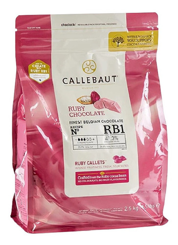 Chocolate Ruby Callebaut Rb1 47.3% Cacao 250gr