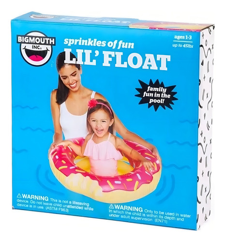 Inflable Salvavidas Infantil En Forma De Dona Bigmouth Color Rosa Chicle