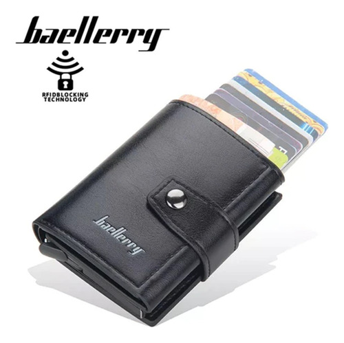 Cartera Tarjetero De Cuero Para Hombre Con Protección Rfid