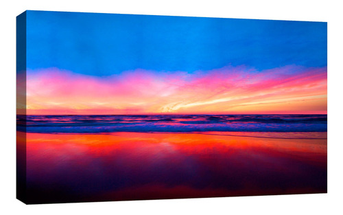 Cuadro Decorativo Canvas Moderno Lienzo Paisaje Playa B Color Lienzo Paisaje Playa 50 Armazón Natural