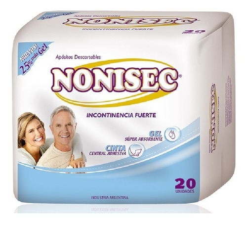 Apósitos Nonisec Incont. Fuerte C/cinta Adhe. X 20 Unidades