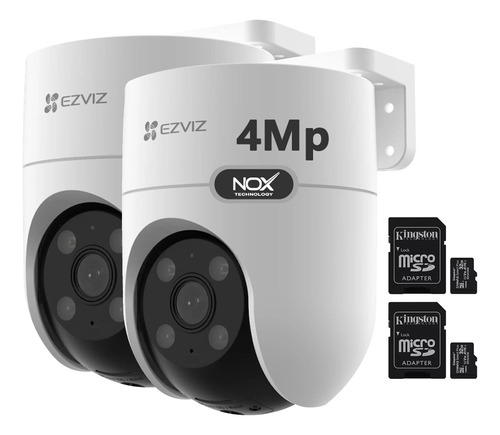 Combo X 2 Camara De Seguridad Wifi Ezviz H8c 4mp 2k+ Mem 32g