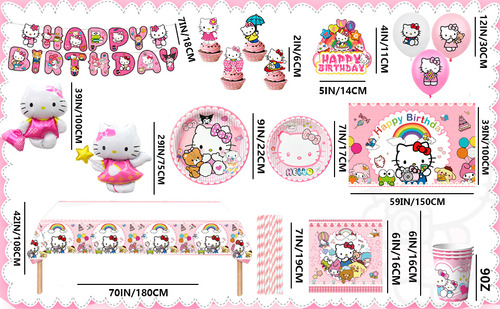 Hello Kitty De Decoración Para Fiestas De Cumpleaños Vajilla