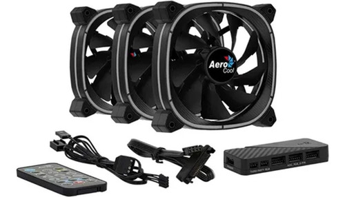 Imagen 4 de 7 de Kit De 3 Fans Aerocool Astro 12 Pro Argb Controladora Pcreg