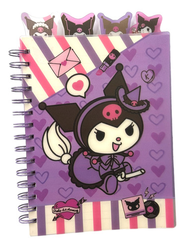 Libreta Cuaderno Con Separadores Hello Kitty Kuromi Melody 