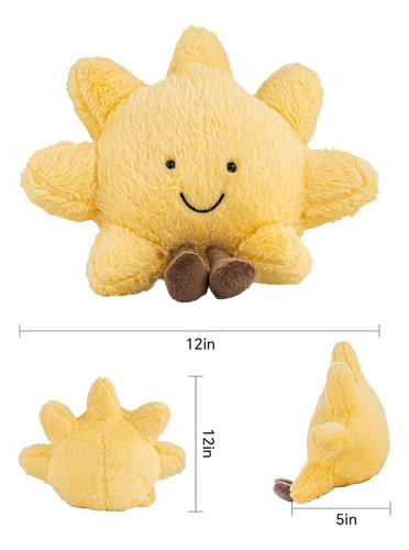 Ri 2x Peluche Sol Y Luna, Almohada Suave De 12 For Niños,